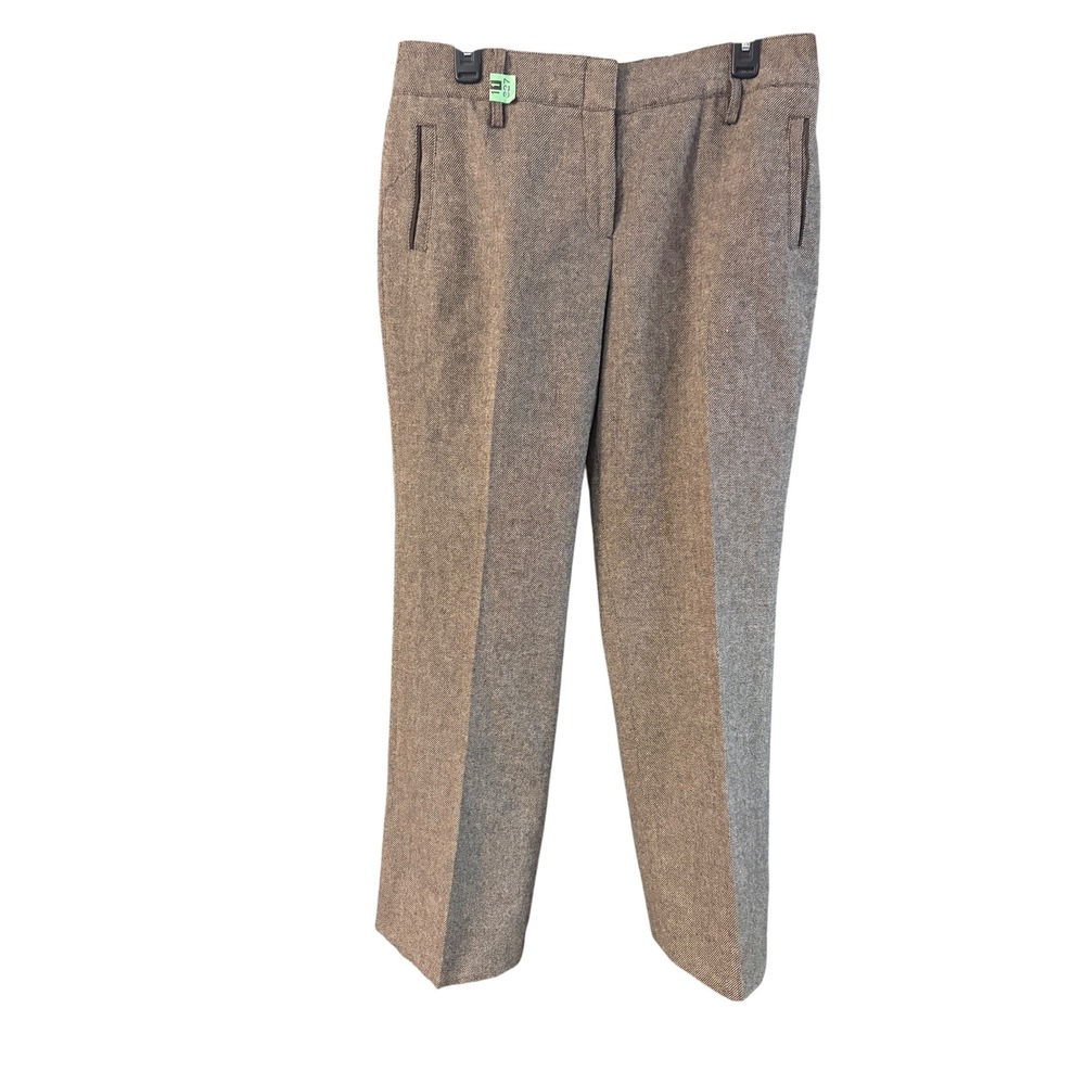 Dalia Petite Brown Tweed Wool Blend Straight Leg Dress Pants 12P Business Office